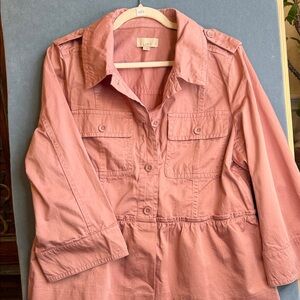 LOFT Women's DUSTY ROSE PEPLUM Jacket